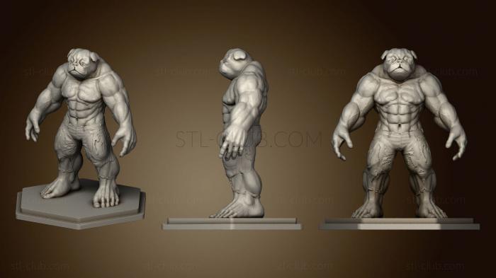 3D model hug The Hulk Pug (STL)