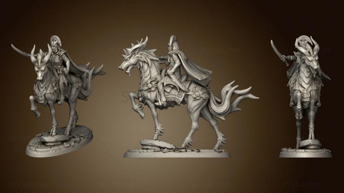 3D model Radiant Elf Prince mounted on Kirin (STL)