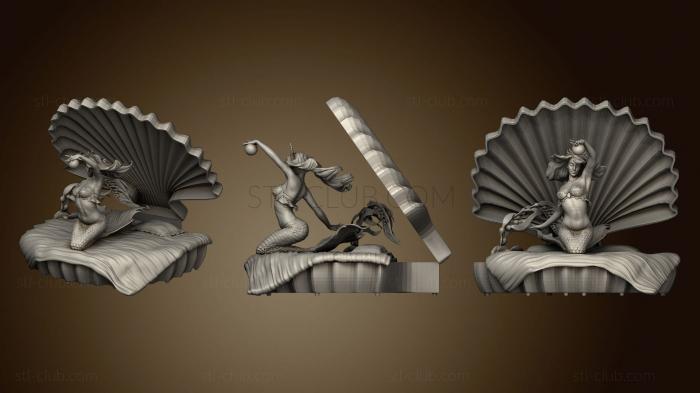 3D model shell and mermaid fixed (STL)