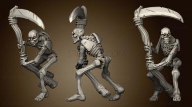 3D model Skeleton with mower with a scythe (STL)