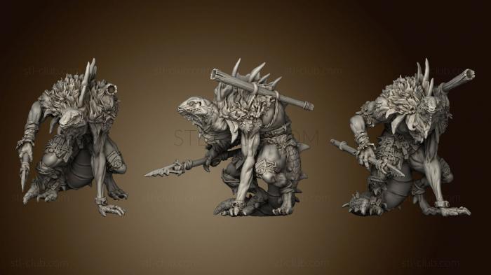 3D model The Sekhaton Tribe Lizardmen Scout Pose 2 (STL)