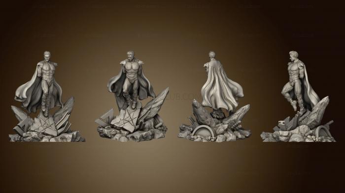 3D model Warrior with a cloak on the rocks (STL)