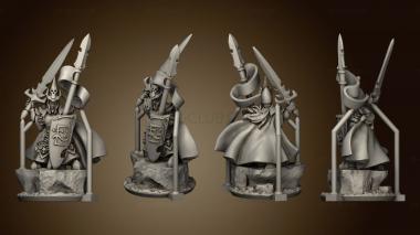 3D model dire elf lord with spear and sword (STL)