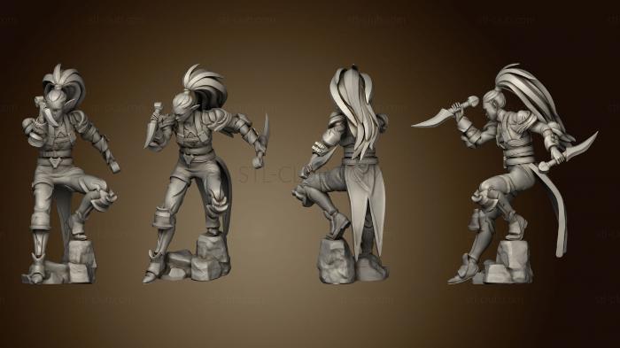 3D model Elf Rogue Attacking (STL)