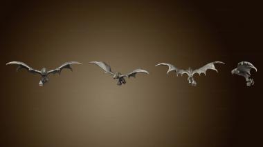 3D model Giant Bat Flying 2 Variations Large (STL)