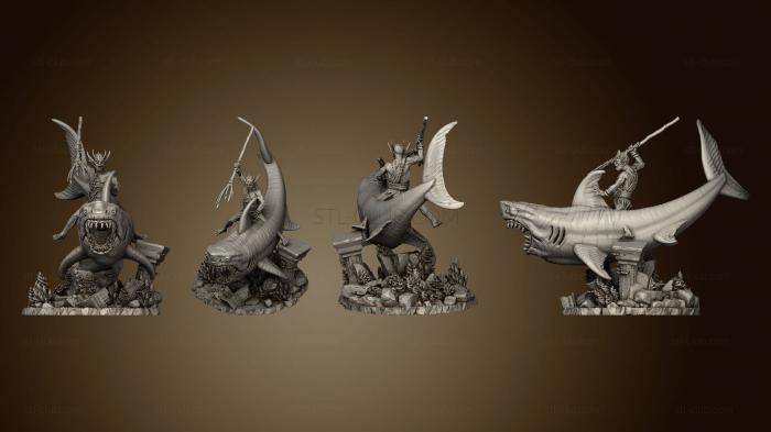 3D model Great White Shark Rider (STL)