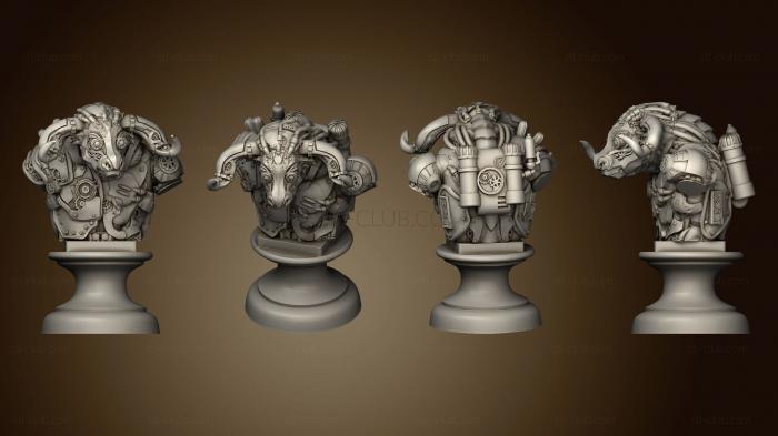 3D model Steampunk Minotaur Gunner Bust 2 (STL)