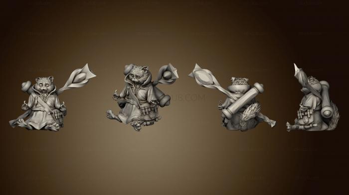 3D model Tabaxi White Cat Sorcerer Meditating (STL)