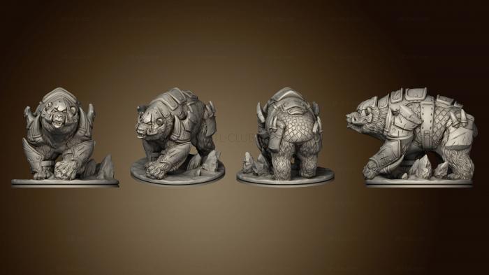 3D модель Wilds of Wintertide Bear C бронированной базой (STL)