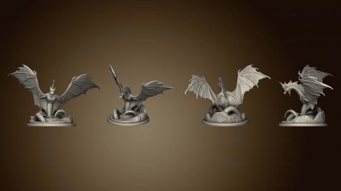 3D model Winged Sea Serpent Attacking Large (STL)