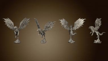 3D model Winged Wolf Flying Large (STL)