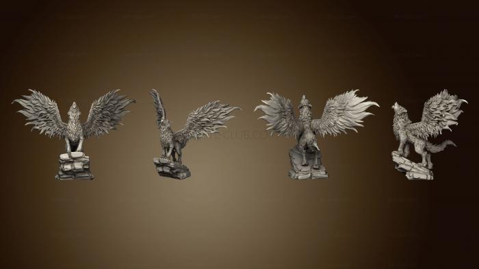 3D model Winged Wolf Howling Large (STL)