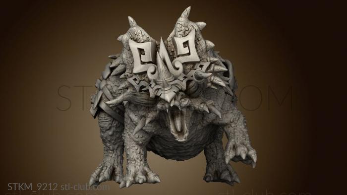 3D model ancestral cuatl lord on torosaurus (STL)