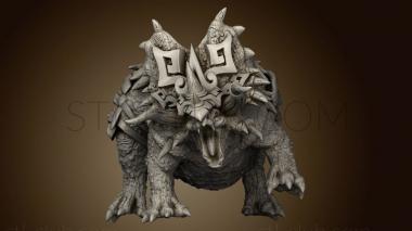 3D model ancestral cuatl lord on torosaurus (STL)