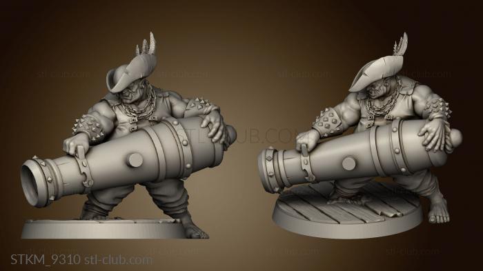 3D model Pirates Curse the Dead Seas Troops Ogre Canoneers Cannoneer (STL)