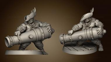 3D model Pirates Curse the Dead Seas Troops Ogre Canoneers Cannoneer (STL)