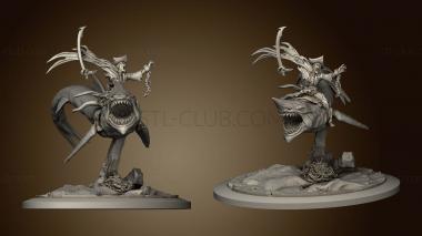 3D model Pirates Curse the Dead Seas Troops Mounted Gold Fools on Shark Fool (STL)