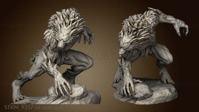 3D model Caves Despair Werewolf Brute Fighting (STL)