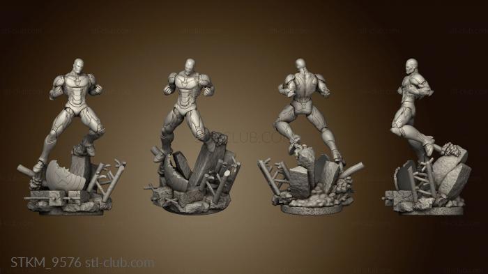 3D model Iron Man and the shield Sculpture Dyn (STL)