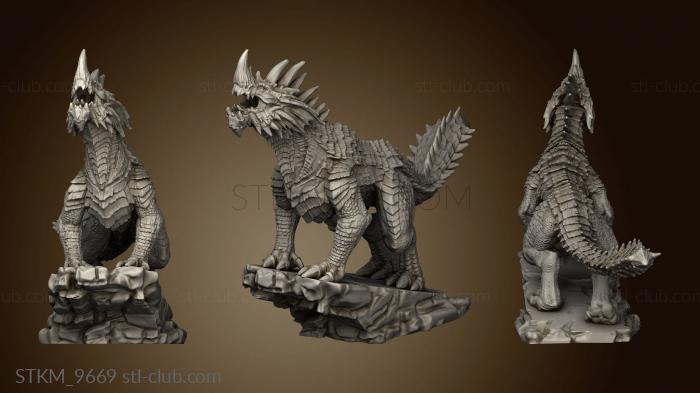 3D model Monster Blue Guard Drake Roaring (STL)