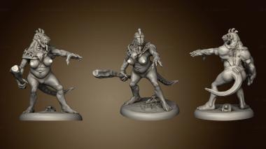 3D model Mega age The Colossal Lizardfolk Female Club Pointing (STL)