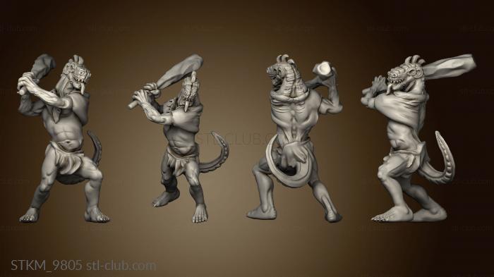 3D model Mega age The Colossal Lizardfolk Male Club Two (STL)