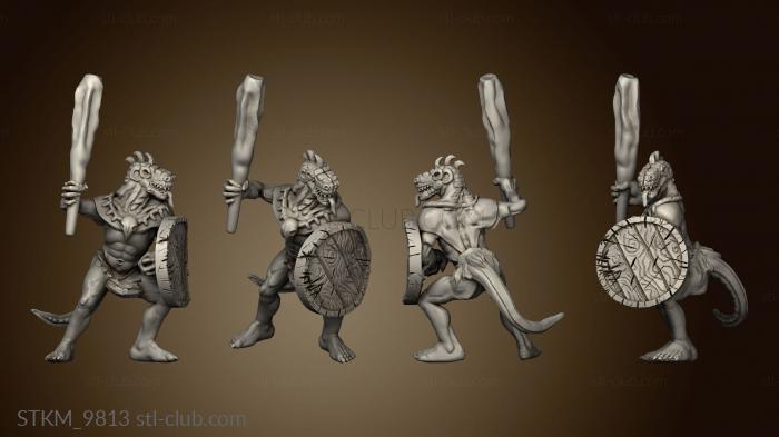 3D model Mega age The Colossal Lizardfolk Male Club and Shield (STL)