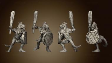 3D model Mega age The Colossal Lizardfolk Male Club and Shield (STL)