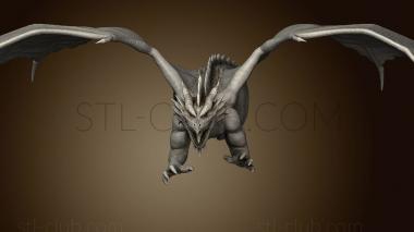 3D model Red Dragon Adult Flying (STL)