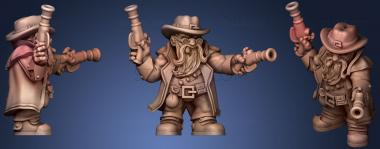 3D модель Двойной пистолет Dwarf Gunslinger (STL)