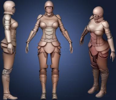 3D модель Женский Бронекостюм Kitbash 01 (STL)