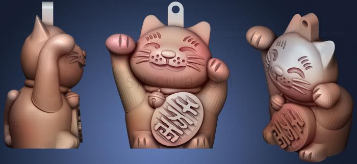 Статуэтки упрощенные Брелок для ключей Happy Cat (Манеки Неко) Мод