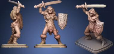 3D модель Heroquest Замороженный Ужас Женщина-Варвар Отремонтирована (STL)