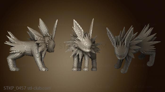 3D модель Схема Сборки Minecraft Jolteon (STL)