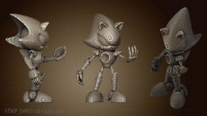 3D модель Схема сборки Minecraft Metal Sonic (STL)