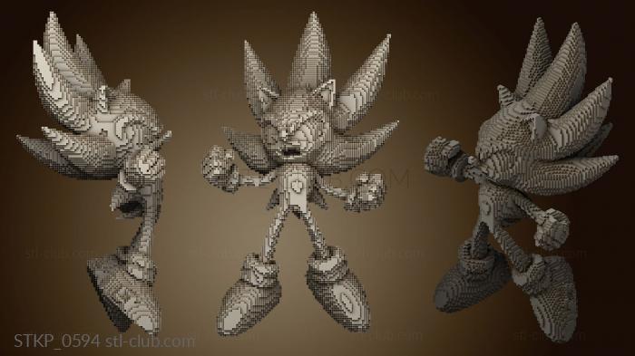 3D модель Схема сборки Minecraft Super Sonic (STL)