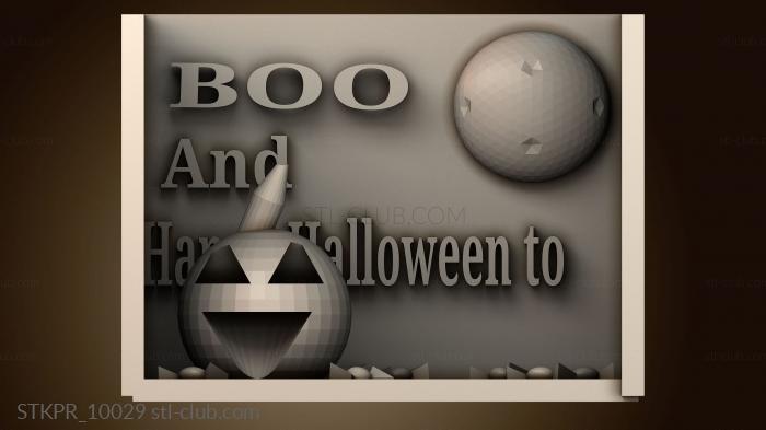 Статуэтки упрощенные Бу и счастливого Хэллоуина