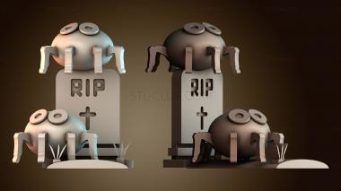 3D модель Домашние животные на кладбище на Хэллоуин (STL)