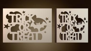 3D модель Магнит на Хэллоуин «Сладость или гадость» (STL)