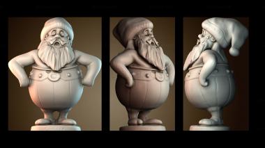 3D модель Обеликс + Дед Мороз (STL)