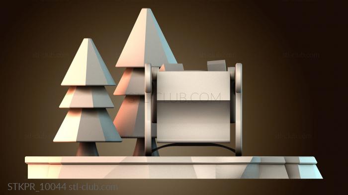 Статуэтки упрощенные Санта Клаус и забастовка оленей