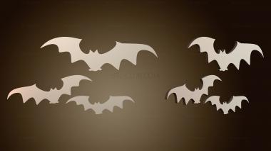 3D модель Силуэт летучих мышей на Хэллоуин (STL)