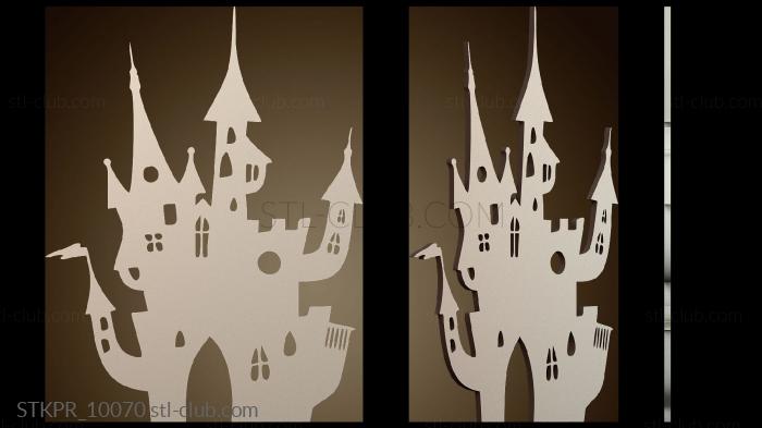 Статуэтки упрощенные Силуэт замка на Хэллоуин