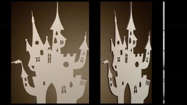 3D модель Силуэт замка на Хэллоуин (STL)