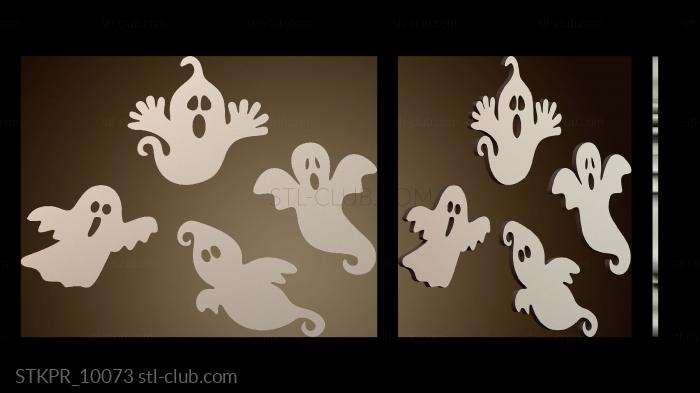 Статуэтки упрощенные Силуэты привидений на Хэллоуин
