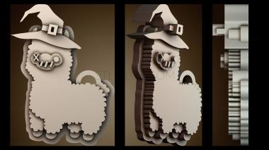 3D модель Брелок на Хэллоуин из альпаки (STL)