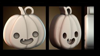 3D модель Брелок в виде тыквы на Хэллоуин (STL)