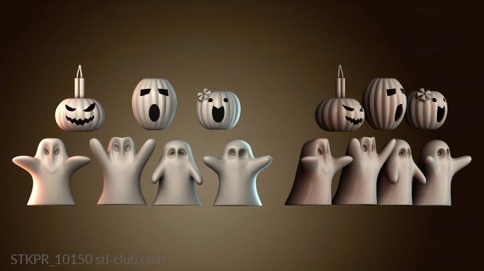 Статуэтки упрощенные Набор «Призраки и тыквы на Хэллоуин»