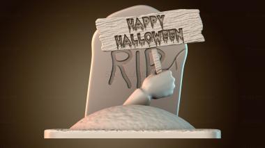 3D модель Надгробный знак на Хэллоуин (STL)