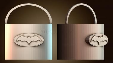 3D модель Сумка шоппер с символом летучей мыши (STL)